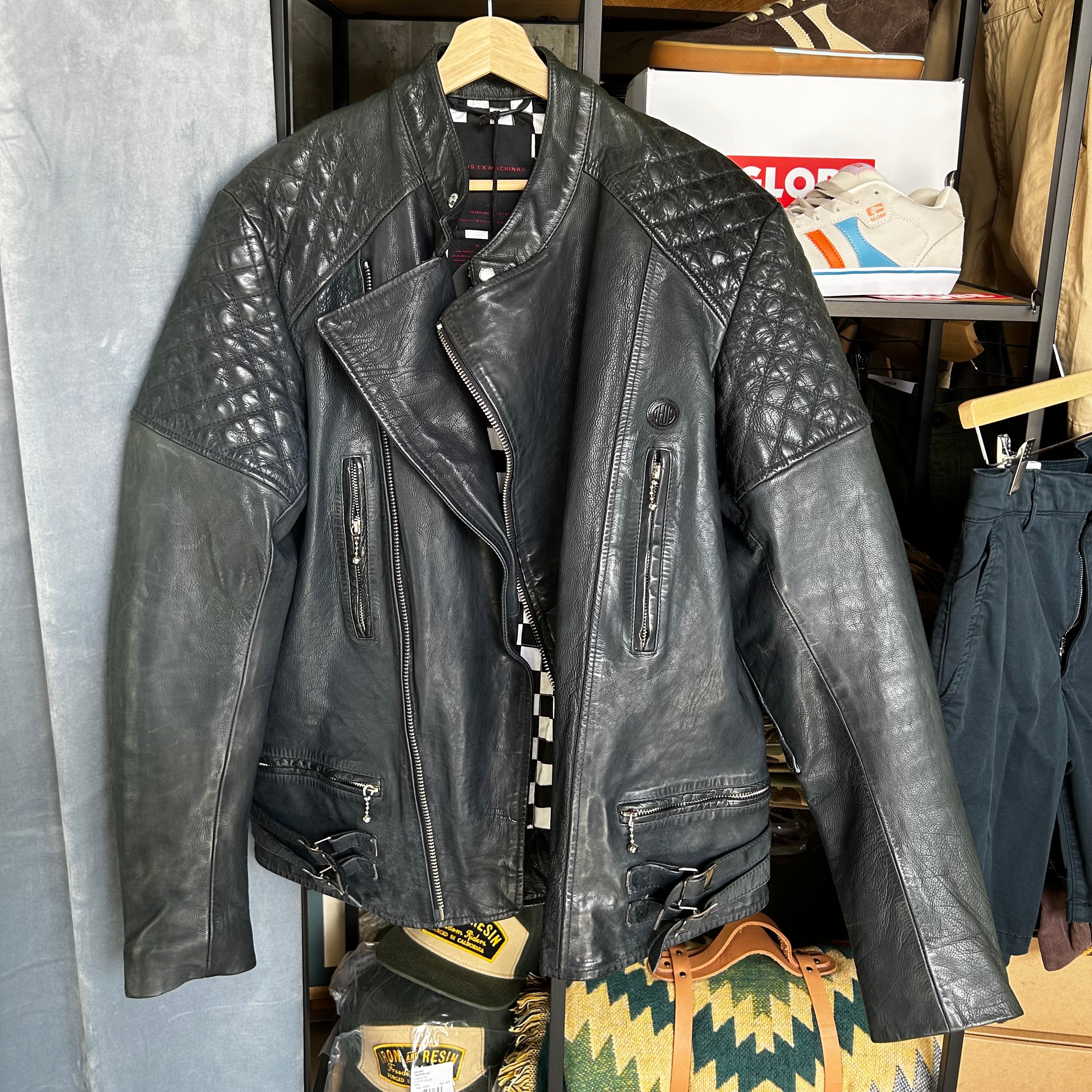 Deus Ex Machina - Lightning Leather Jacket - Dark Blue – Jake's