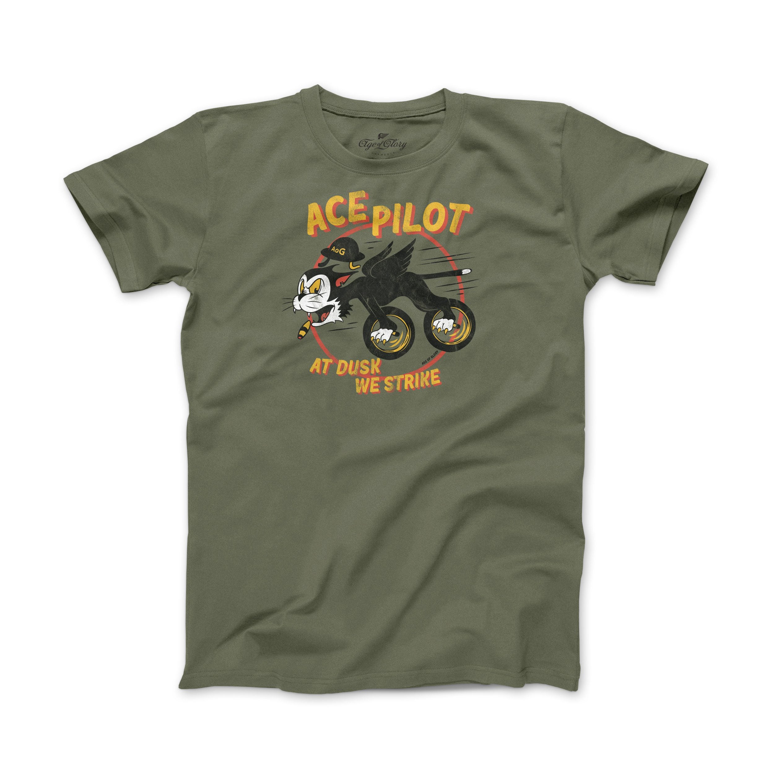 Age of glory - ace pilot tee shirt army green