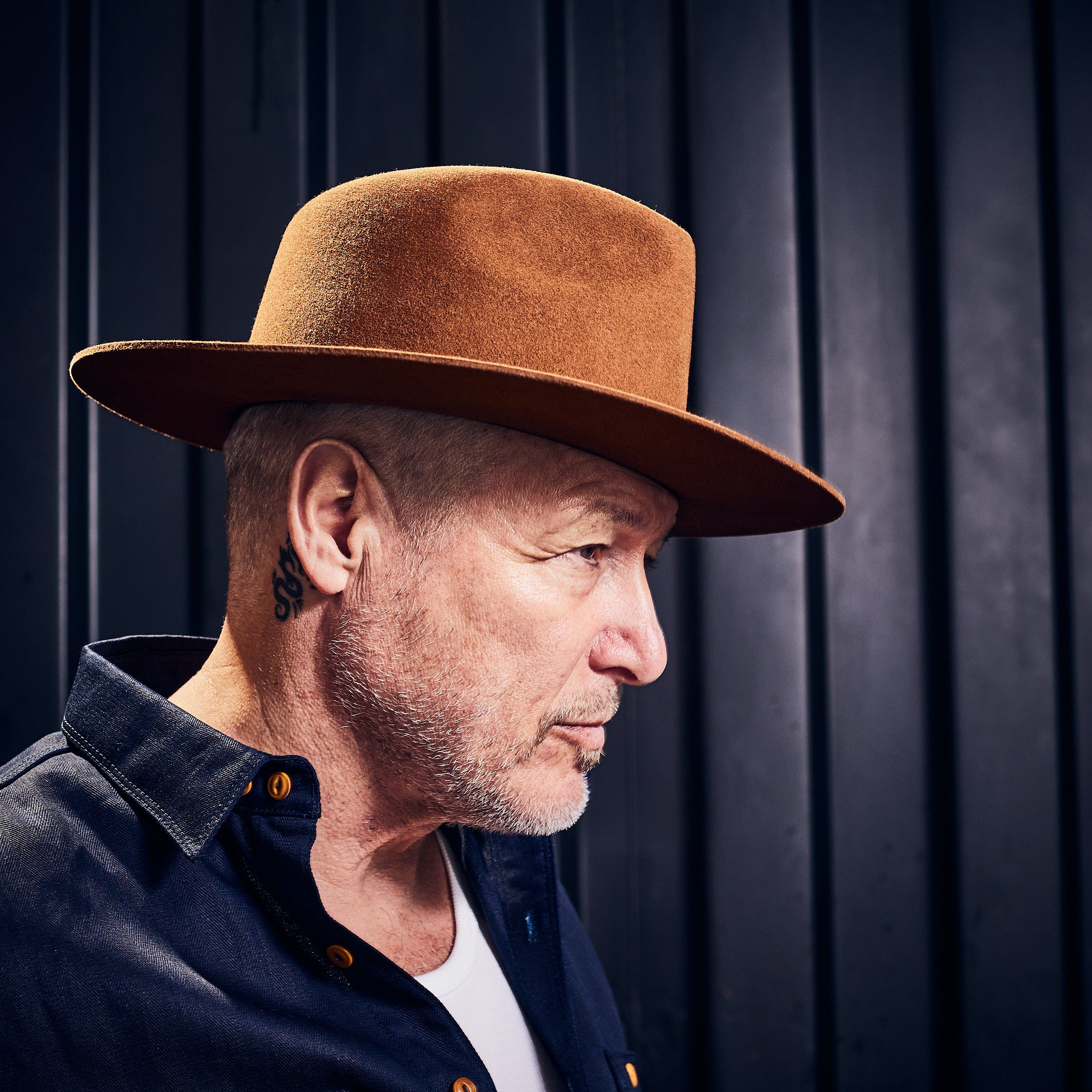 Hen's Teeth Italy - Herringbone Work Shirt - Indigo Blue Raw