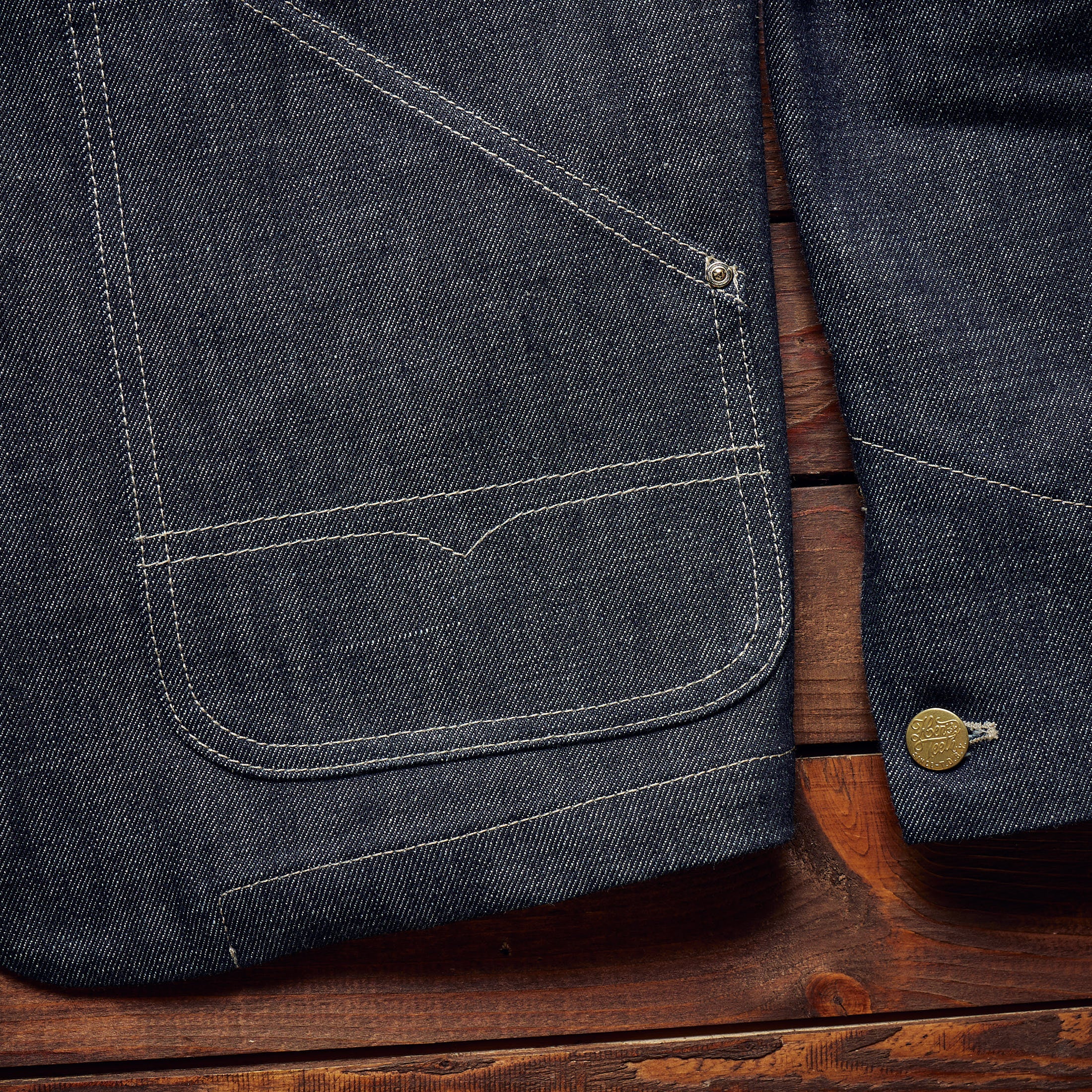 Hen's Teeth Italy - WORK JACKET SELFEDGE DENIM