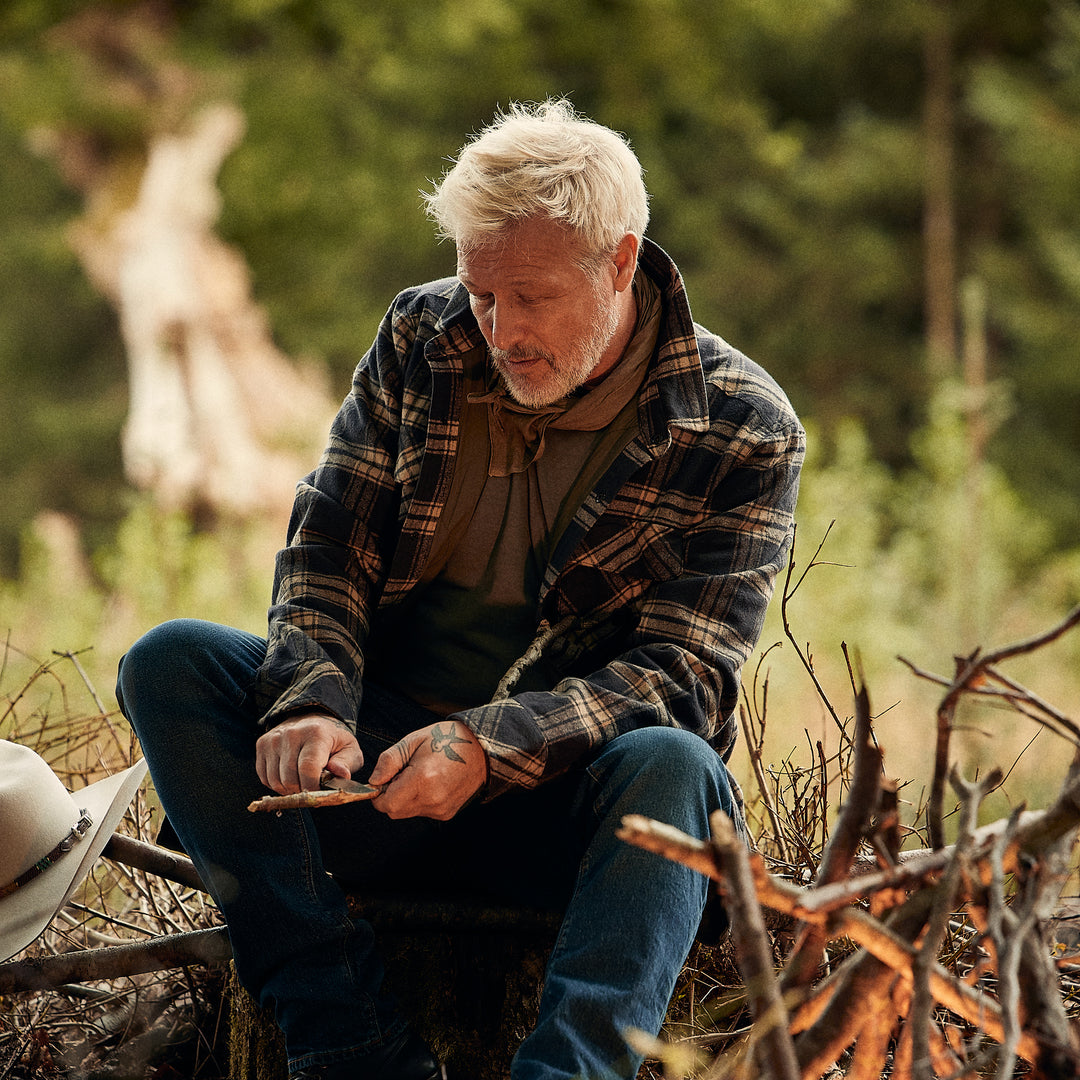 Roark - Backwoods Flannel Jacket - black/sand