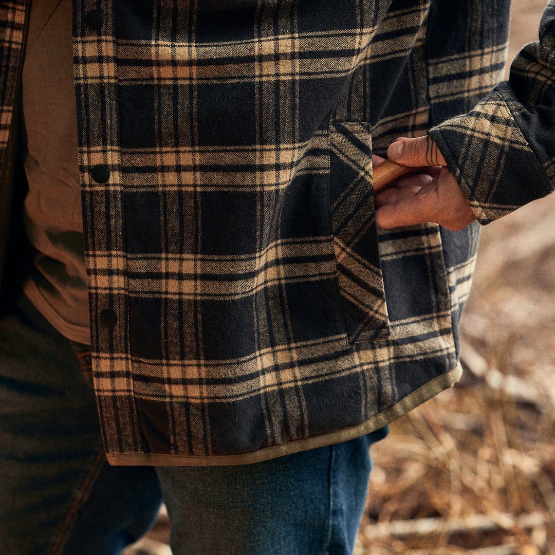 Roark - Backwoods Flannel Jacket - black/sand