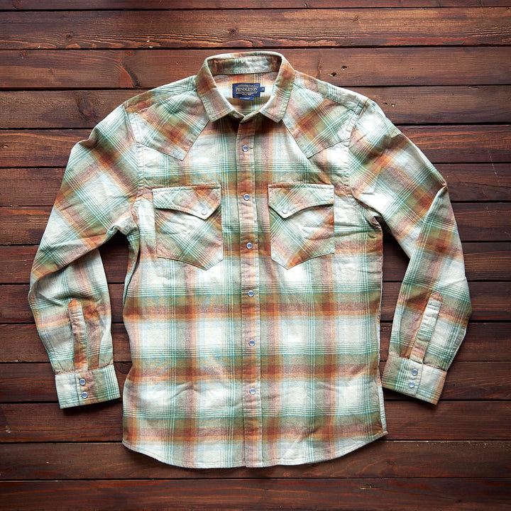 Pendleton - WYATT SHIRT - TAN/RED/GREEN