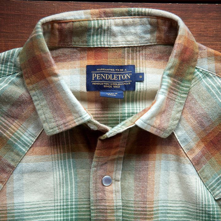 Pendleton - WYATT SHIRT - TAN/RED/GREEN
