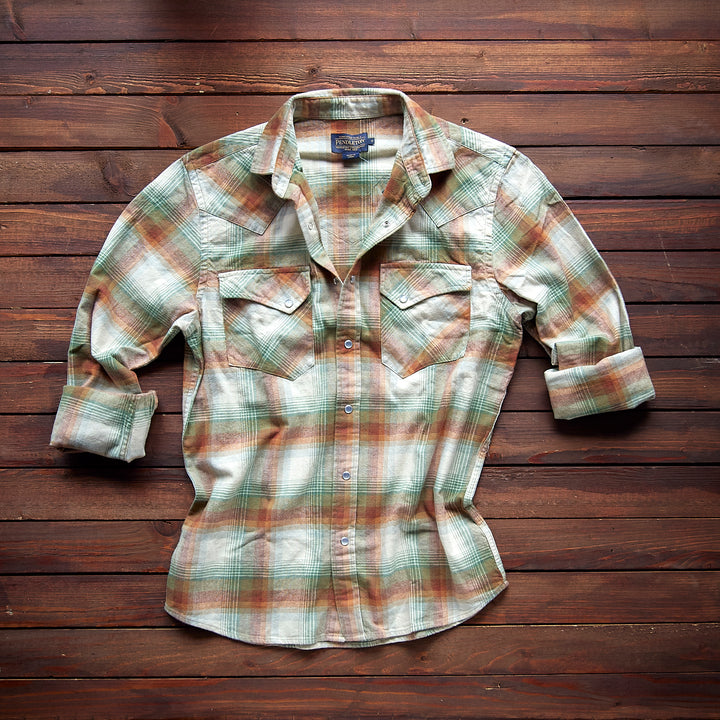 Pendleton - WYATT SHIRT - TAN/RED/GREEN