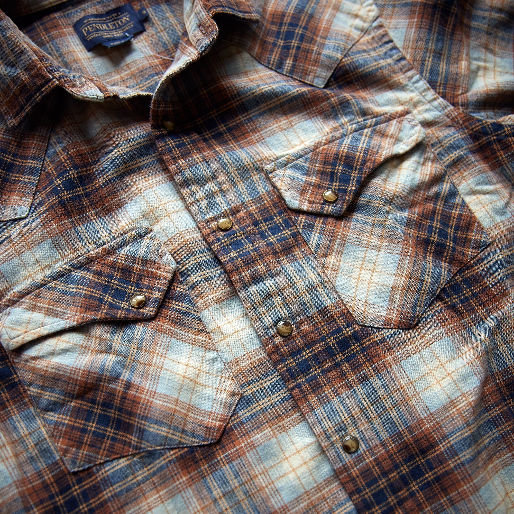 Pendleton - WYATT SHIRT - Brown/Blue