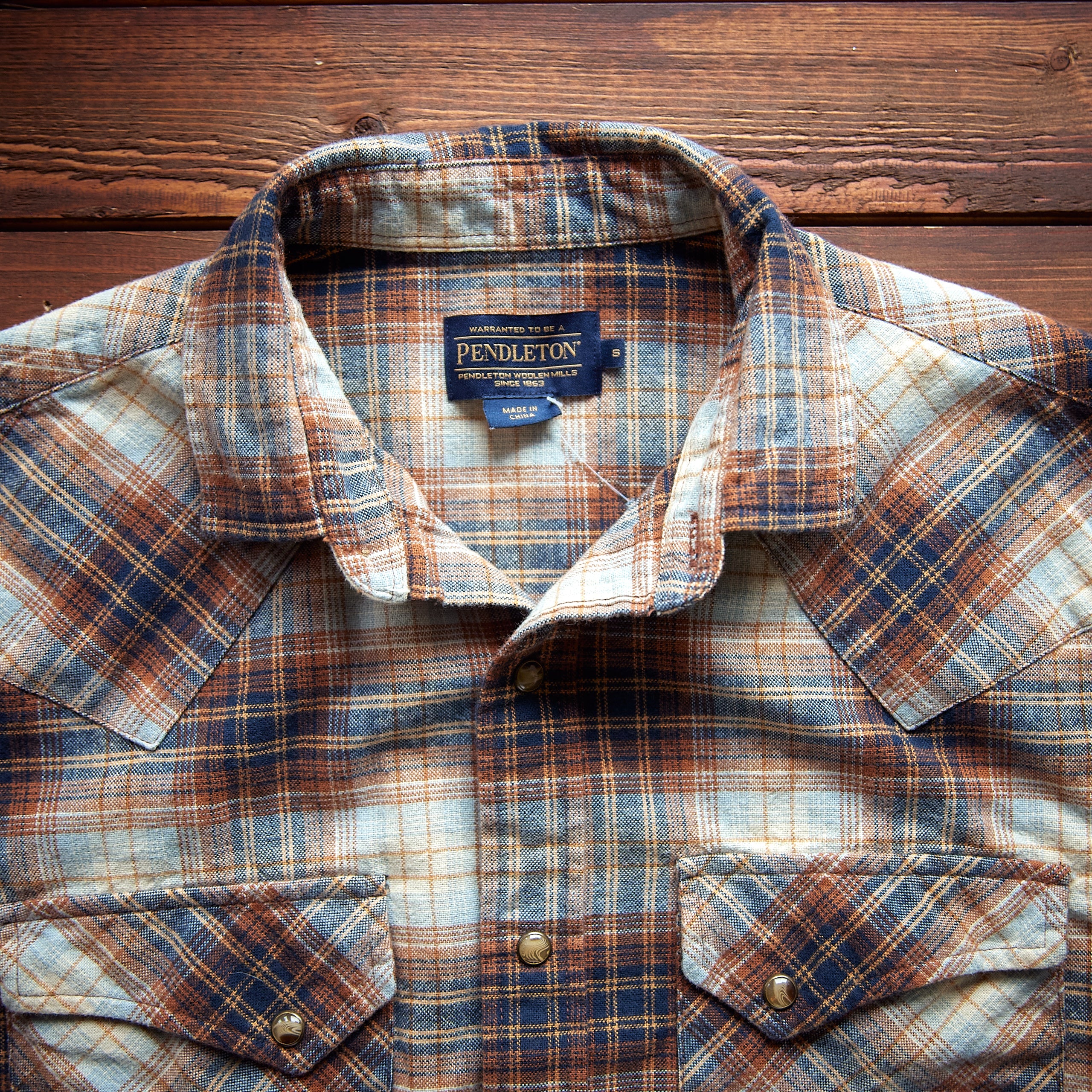 Pendleton - WYATT SHIRT - Brown/Blue