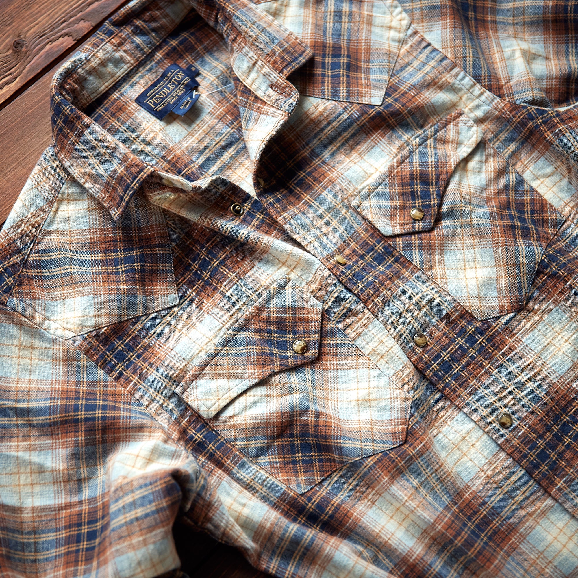 Pendleton - WYATT SHIRT - Brown/Blue