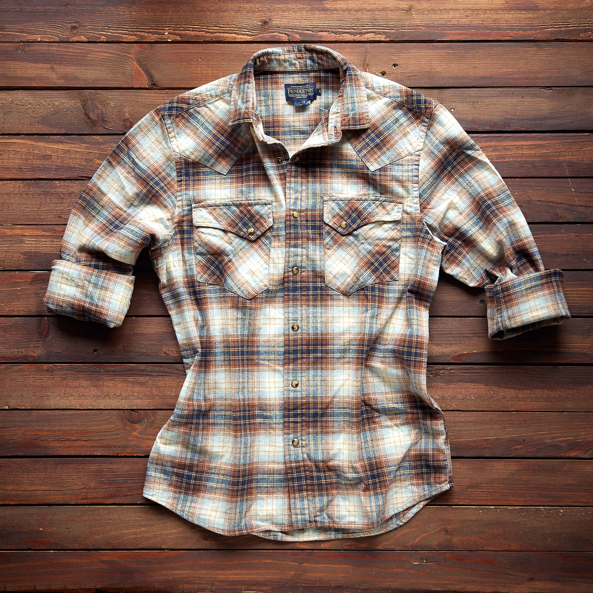 Pendleton - WYATT SHIRT - Brown/Blue