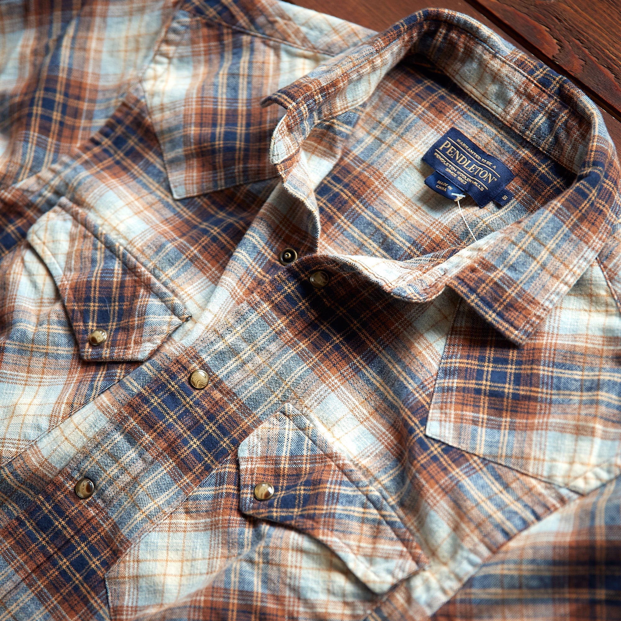 Pendleton - WYATT SHIRT - Brown/Blue