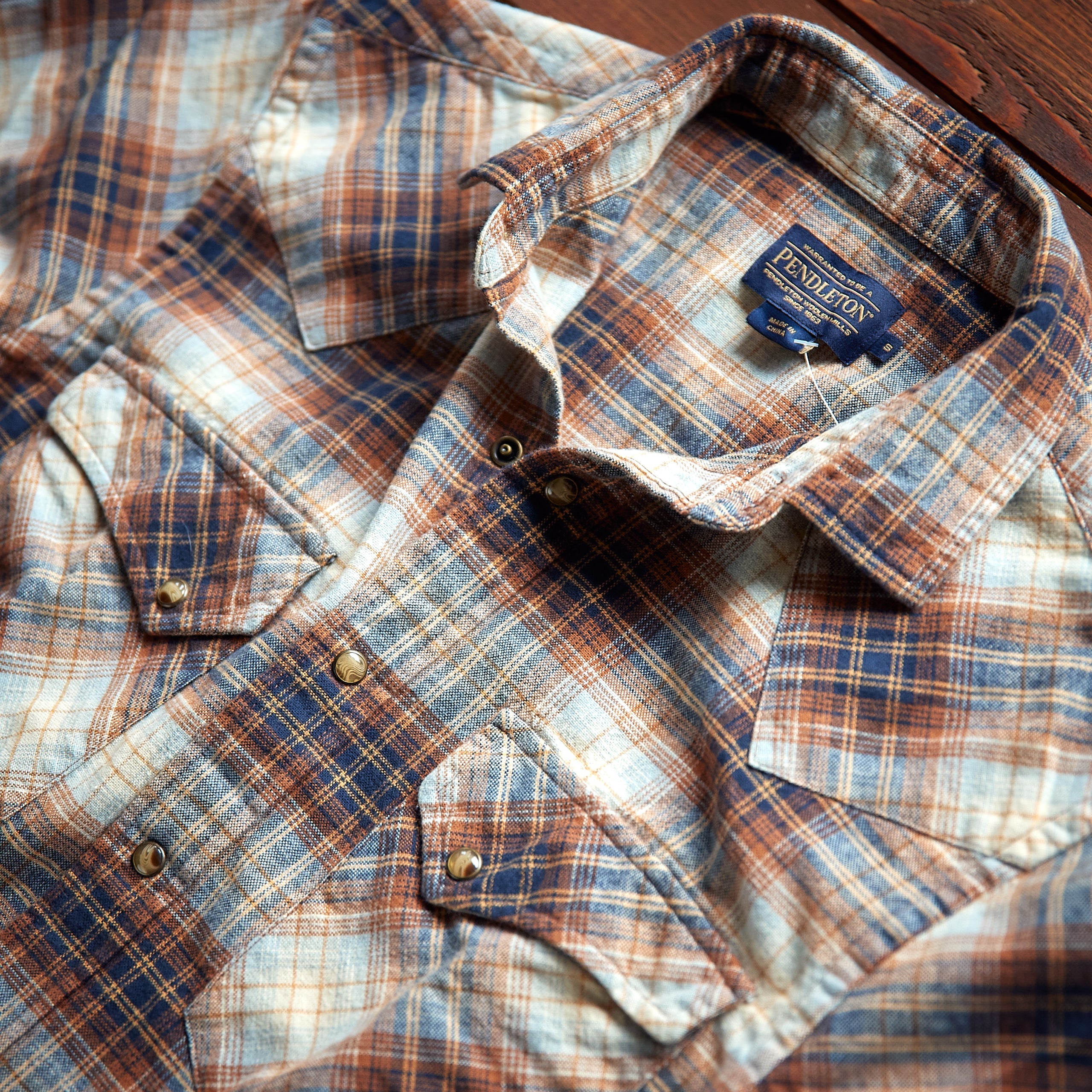 Pendleton - WYATT SHIRT - Brown/Blue