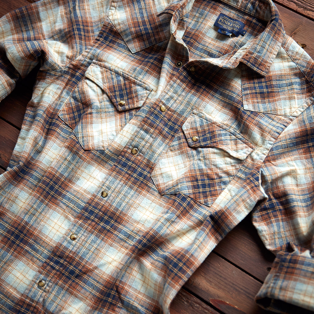Pendleton - WYATT SHIRT - Brown/Blue
