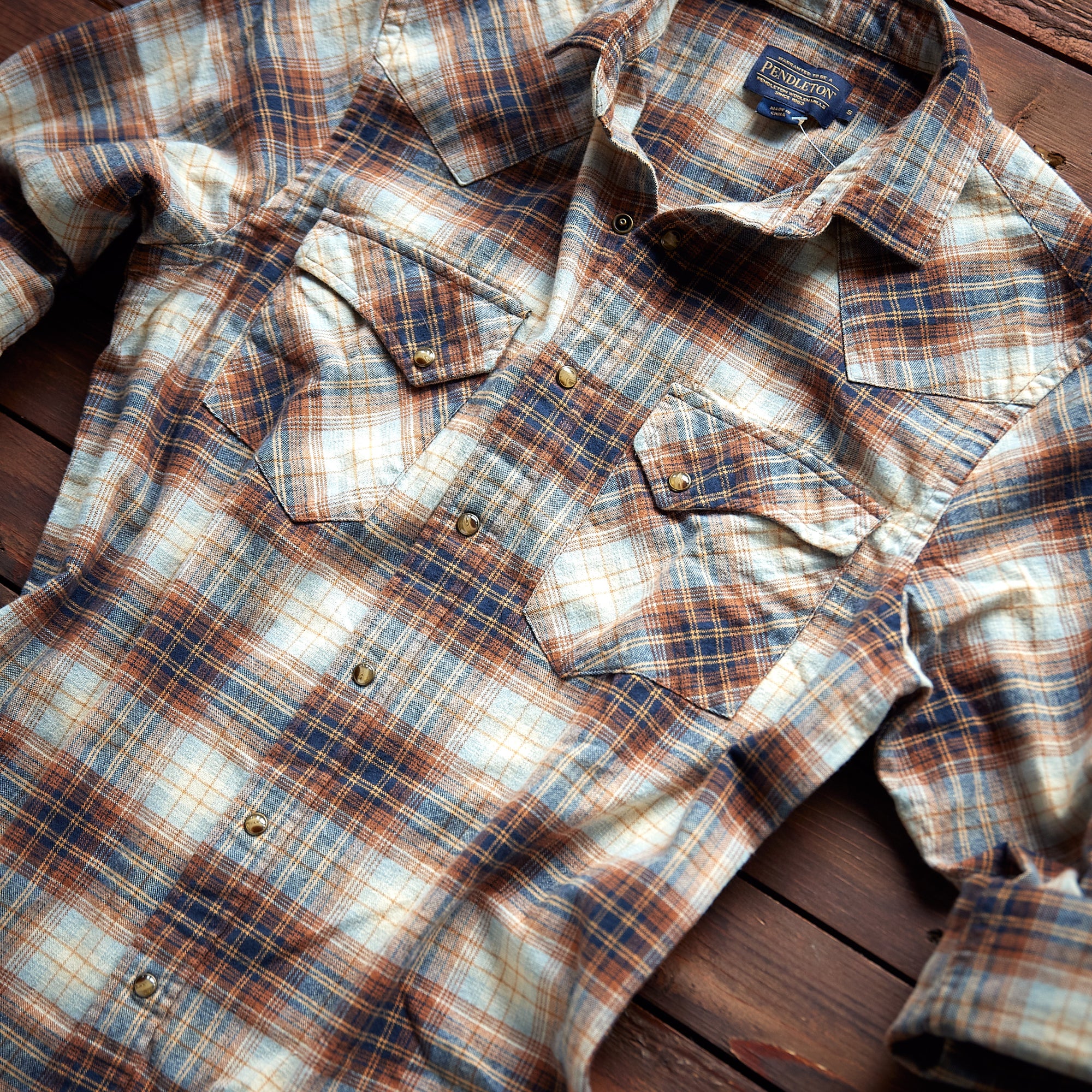 Pendleton - WYATT SHIRT - Brown/Blue
