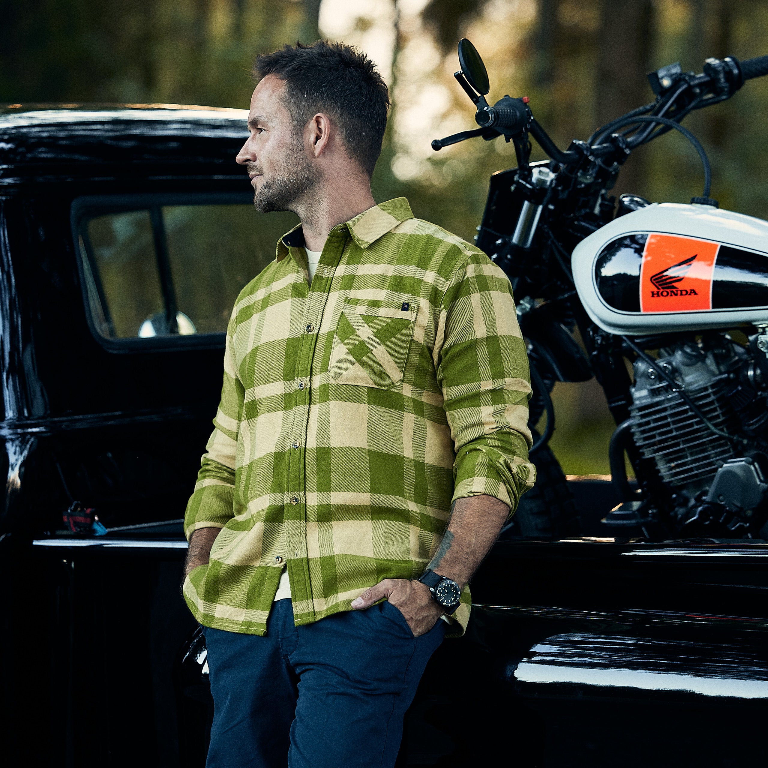 Roark - Crossroads Flannel - Grøn/sand