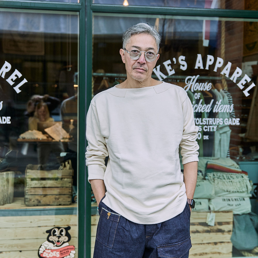 Nigel Cabourn - ARMY SWEAT TERRY Japan - Elfenbens-hvid