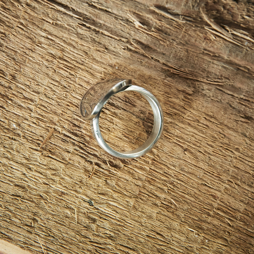 SILVER RING - Indian Buffalo 5 cent Ring"HEADS - Chief