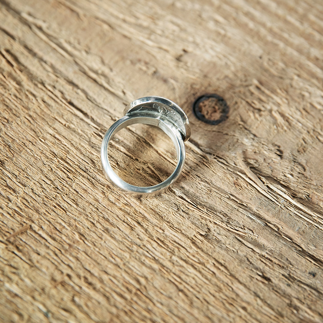 SØLVRING - Indian Buffalo 5 cent Ring "HEADS - Chief