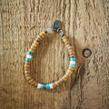 Bracelet - Stone Heishi Larderite & Jasper bracelet - Yellow