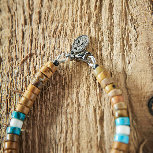 Bracelet - Stone Heishi Larderite & Jasper bracelet - Yellow