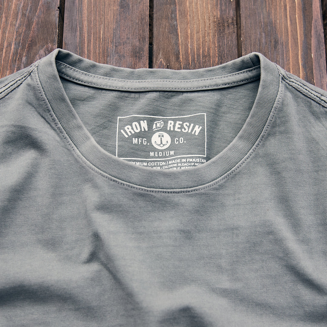 Iron & Resin - Faded Pocket Tee - Charcoal Grey