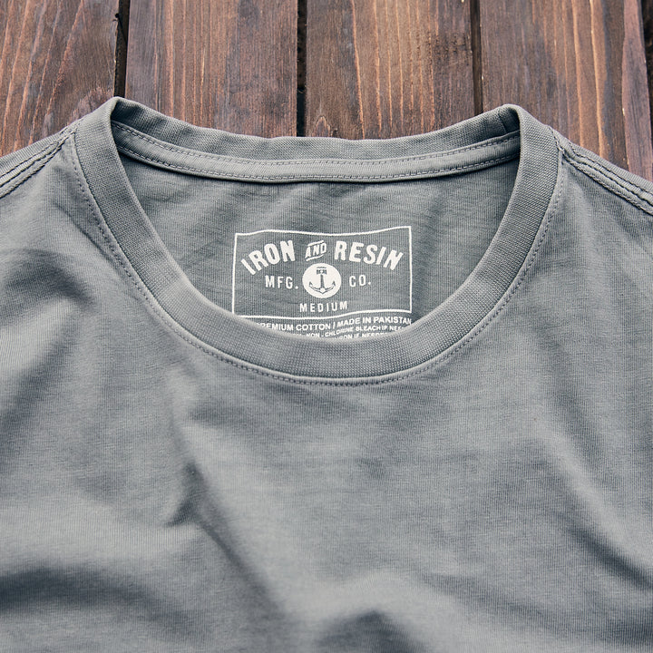 Iron & Resin - Faded Pocket Tee - Charcoal Gray