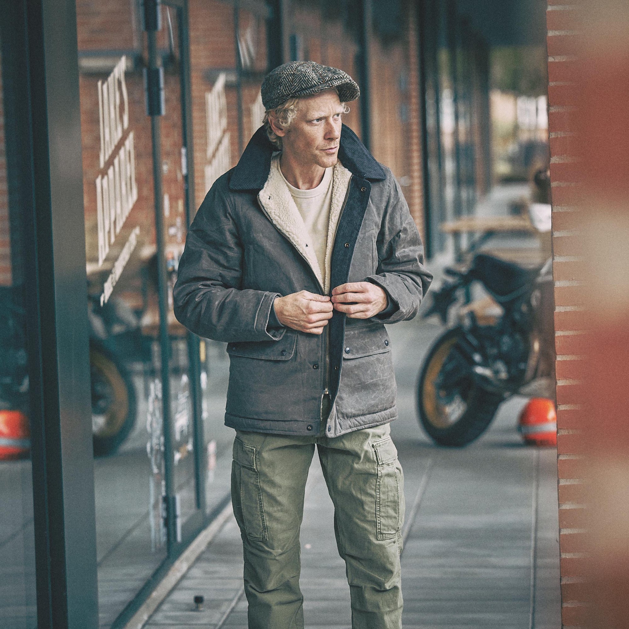 Schott - Waxed Cotton Country Men's Jacket - Gray