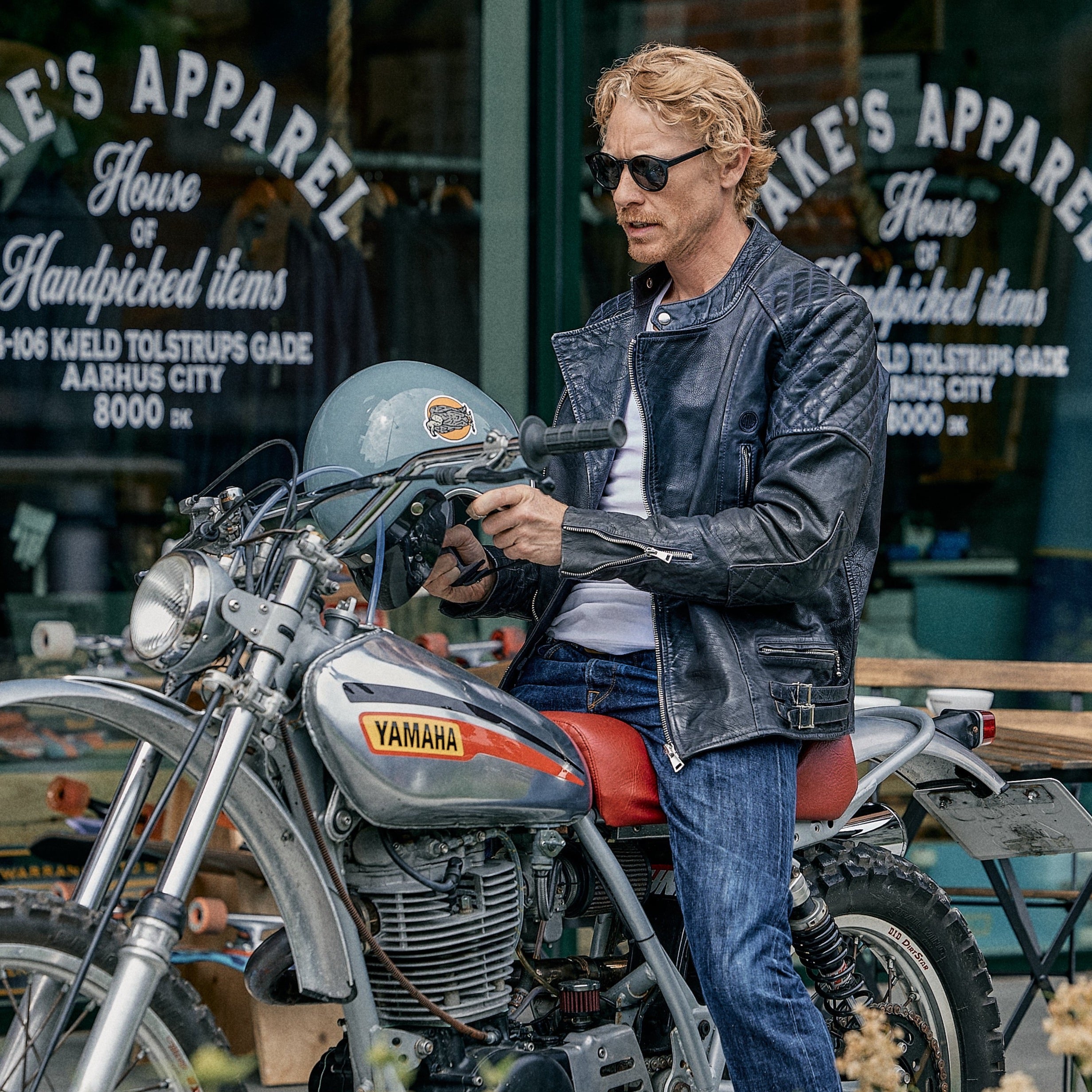 Deus Ex Machina - Lightning Leather Jacket - Dark Blue – Jake's