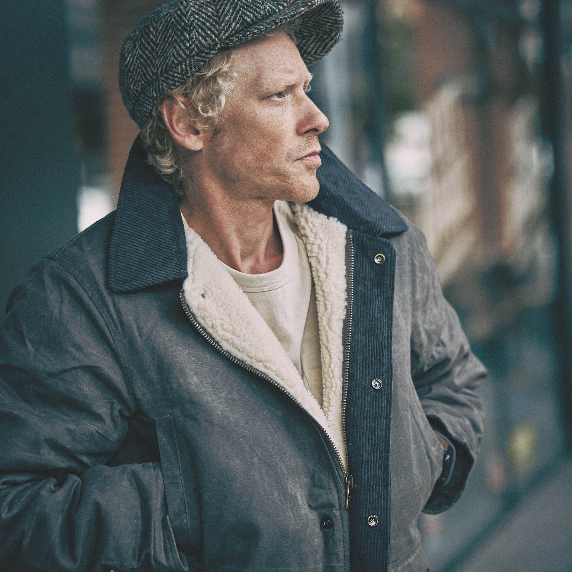 Schott - Waxed Cotton Country Men's Jacket - Gray