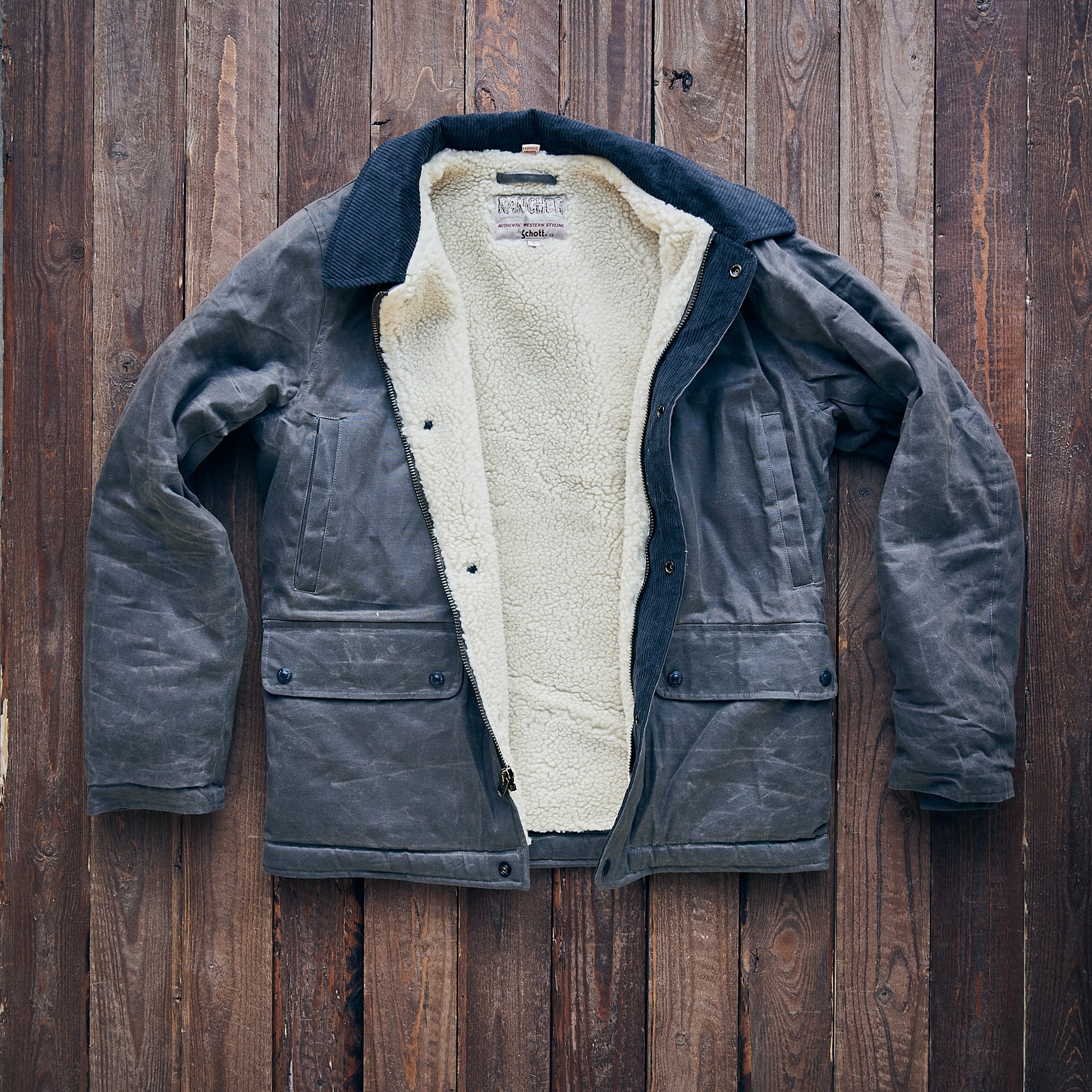 Schott - Waxed Cotton Country Men's Jacket - Gray