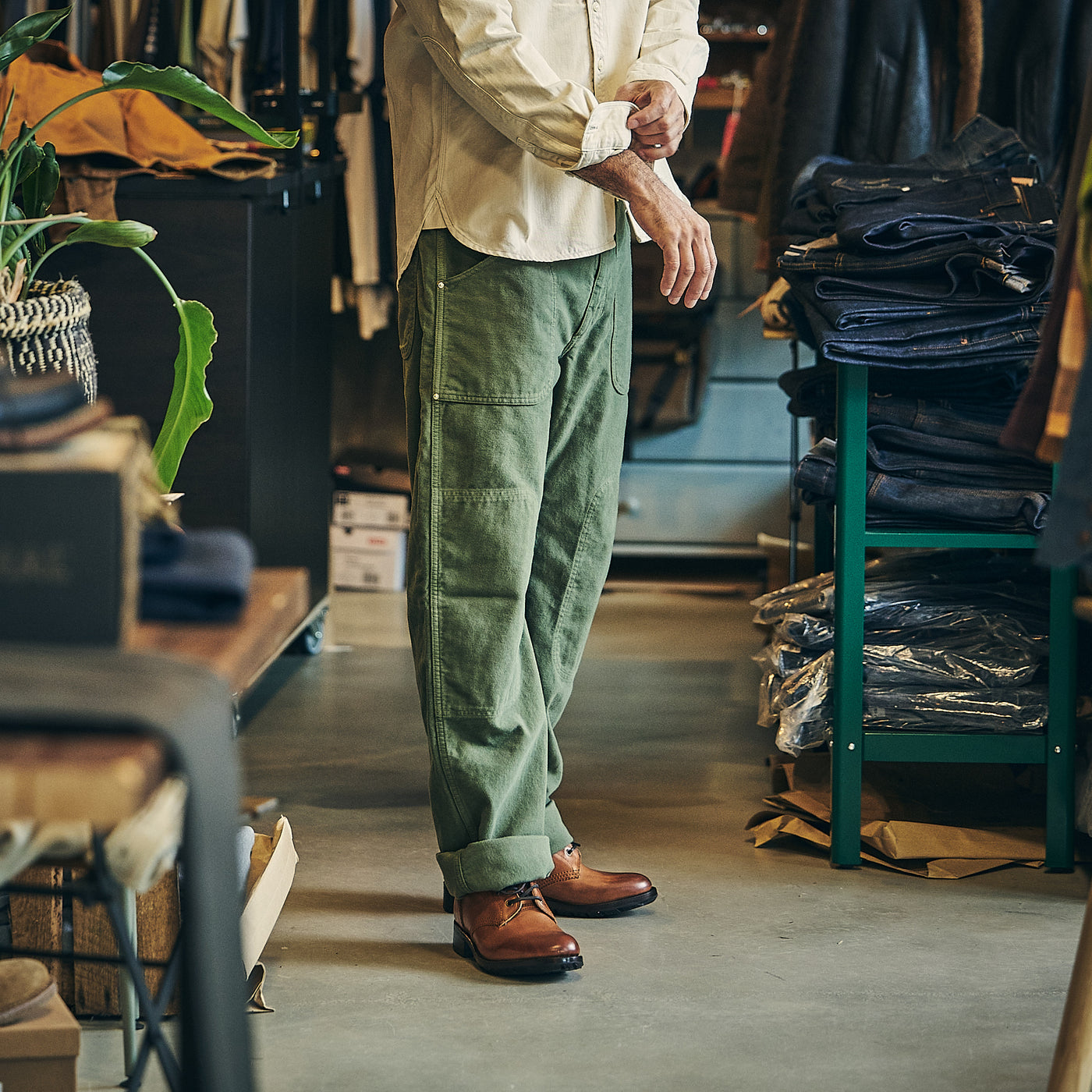 Hen's Teeth - Fatigue Pants Moleskin - Green