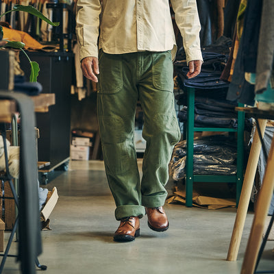 Hen's Teeth - Fatigue Pants Moleskin - Green