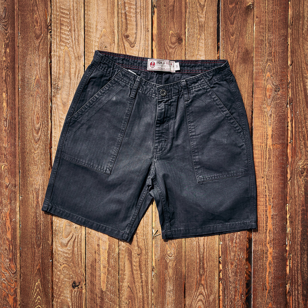 Iron & Resin - BRIGADE HERRINGBONE SHORT - Charcoal-Black