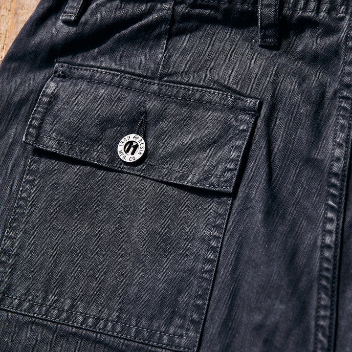 Iron & Resin - BRIGADE HERRINGBONE SHORT - Charcoal-Black