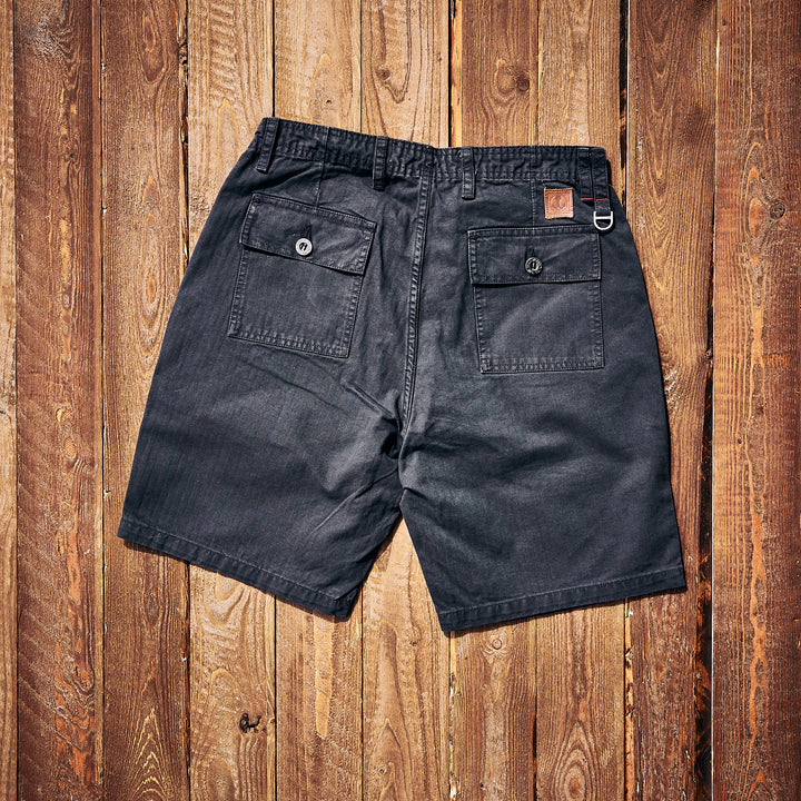 Iron & Resin - BRIGADE HERRINGBONE SHORT - Charcoal-Black