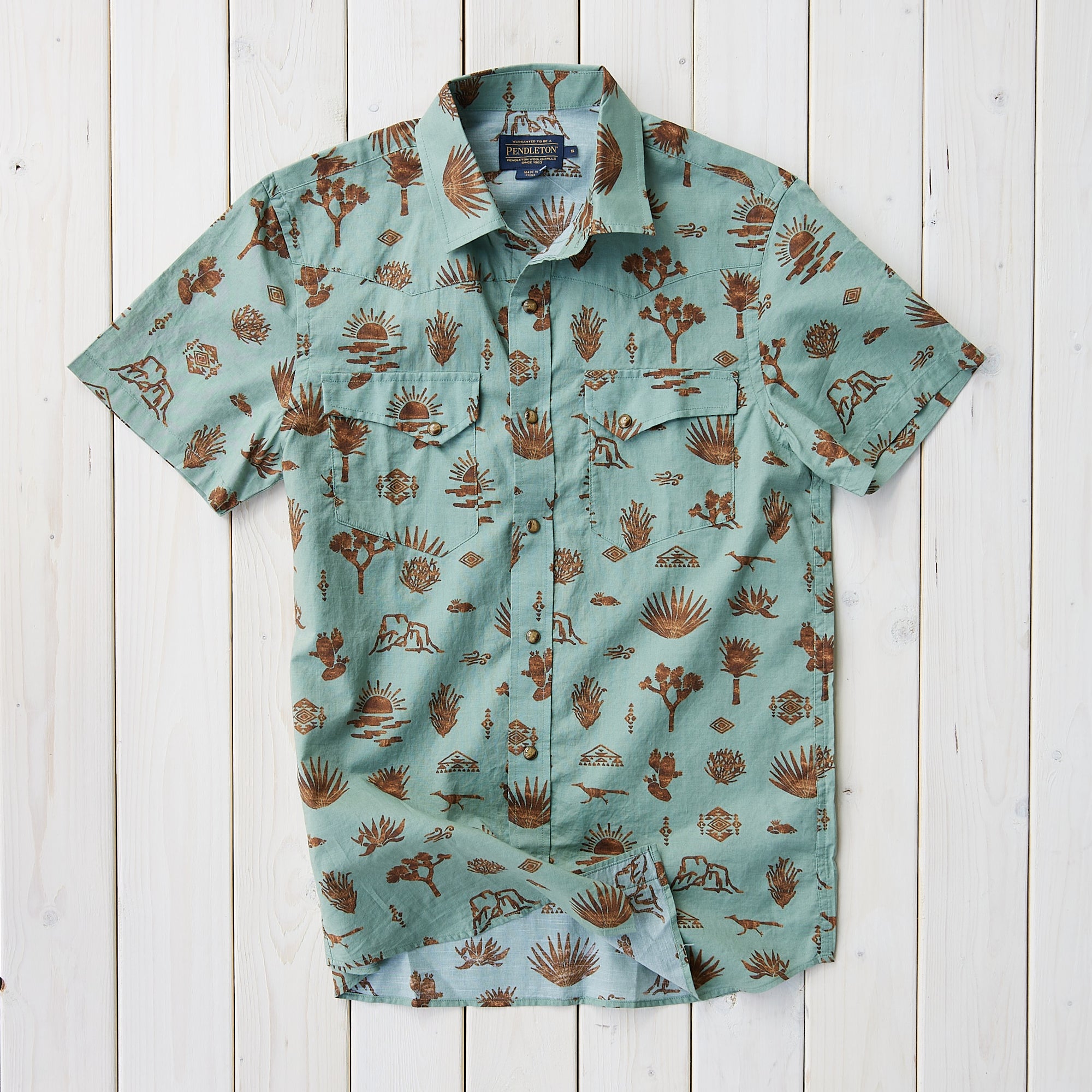 Pendleton - LARAMIE SHIRT SS YUCA VALLEY GREEN -