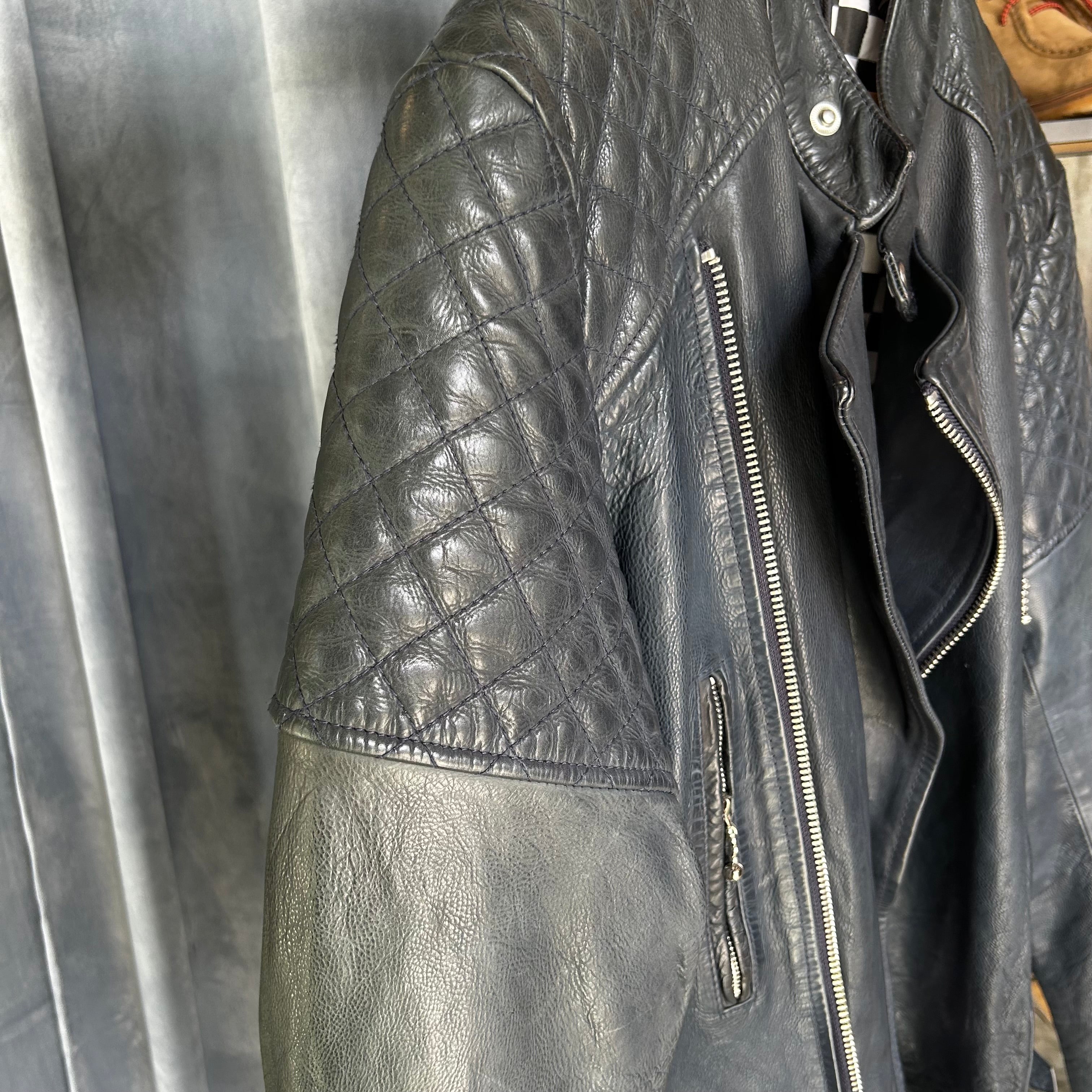 Deus Ex Machina - Lightning Leather Jacket - Dark Blue