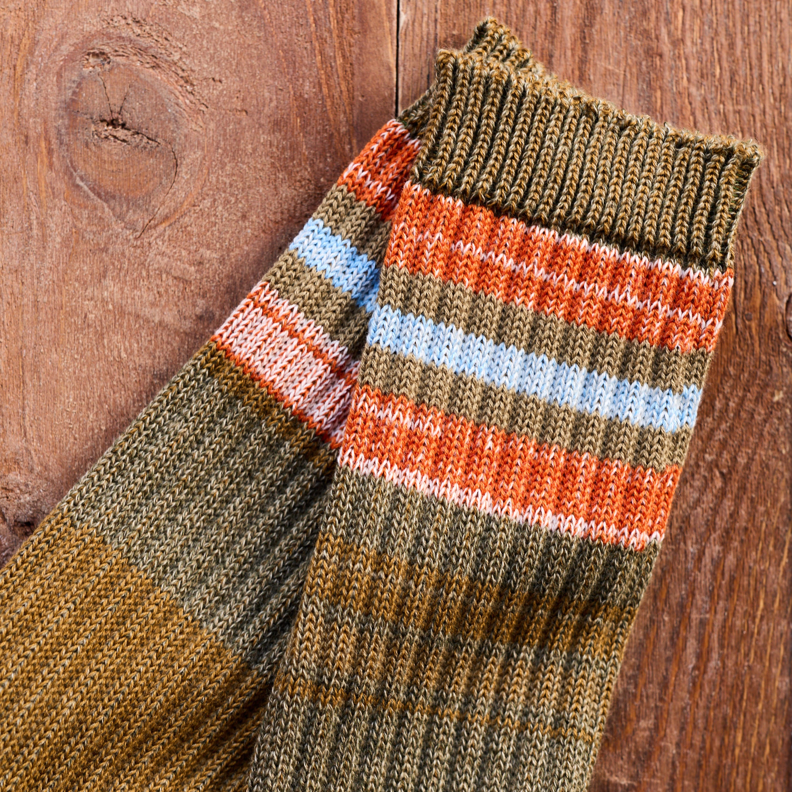 Nigel Cabourn - Border Socks - Bomuld - Grøn