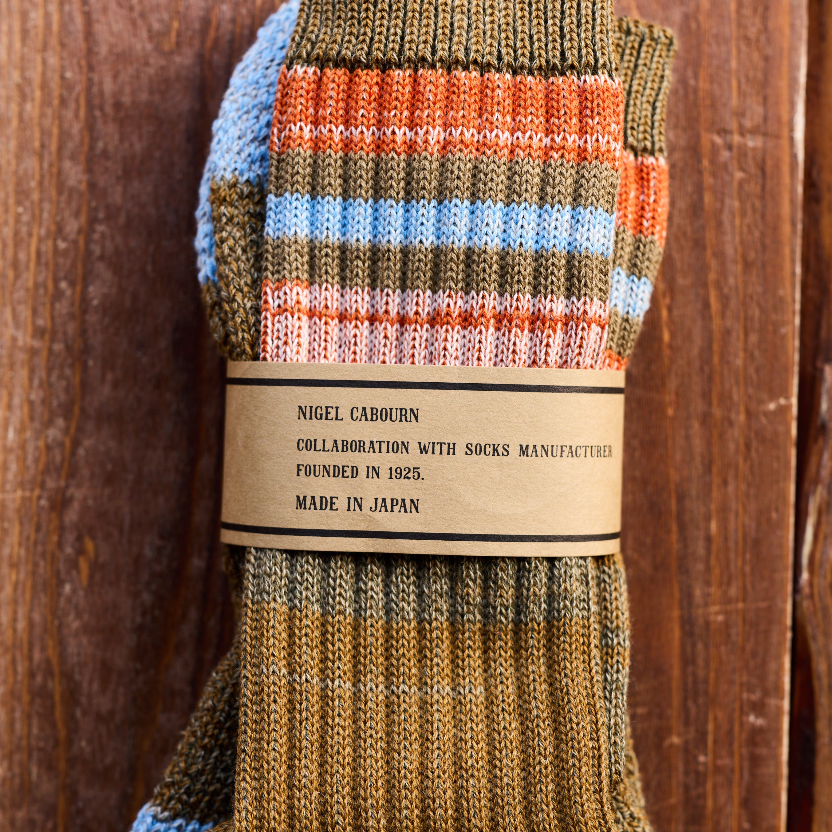 Nigel Cabourn - Border Socks - Bomuld - Grøn