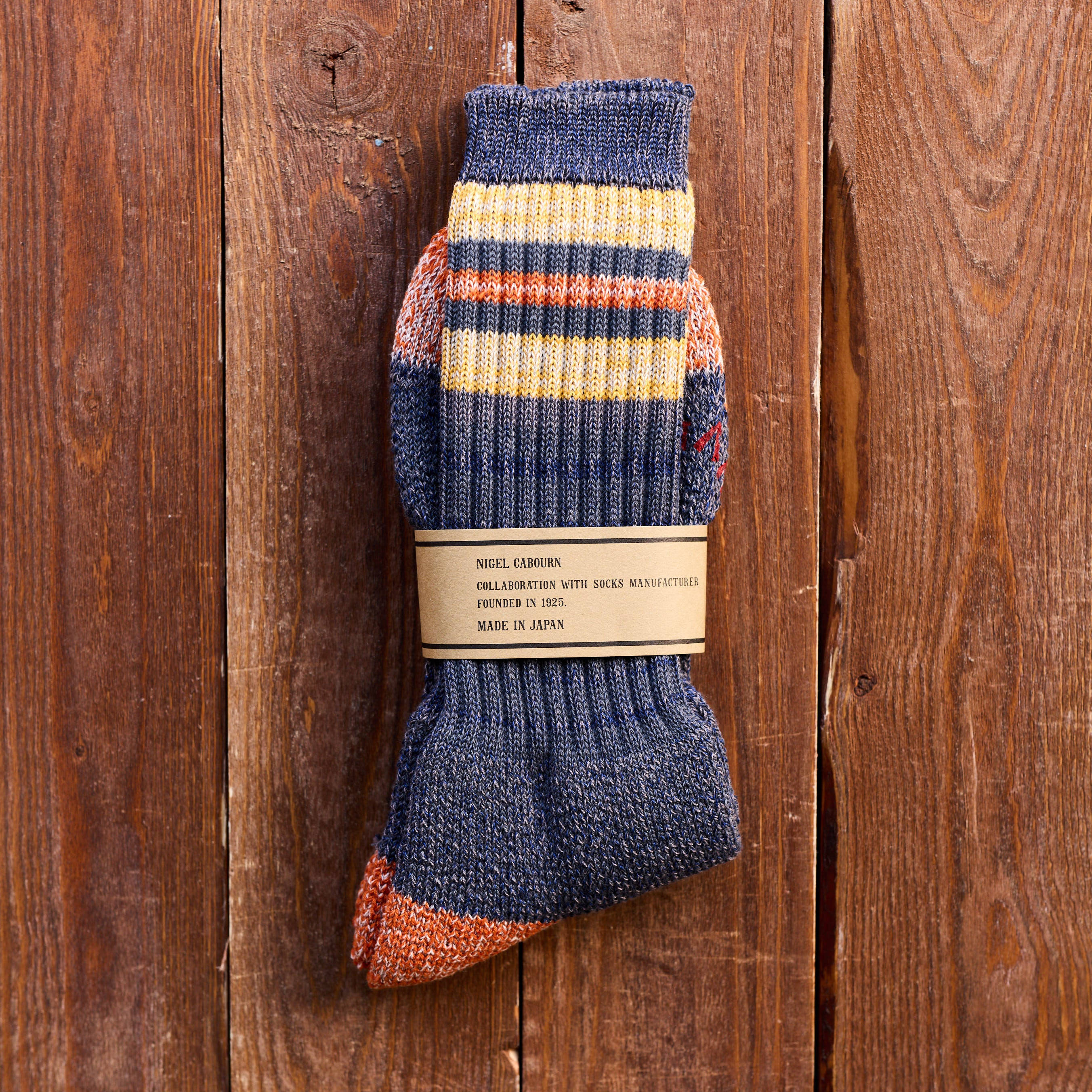 Nigel Cabourn - Border Socks - Bomuld - Blå