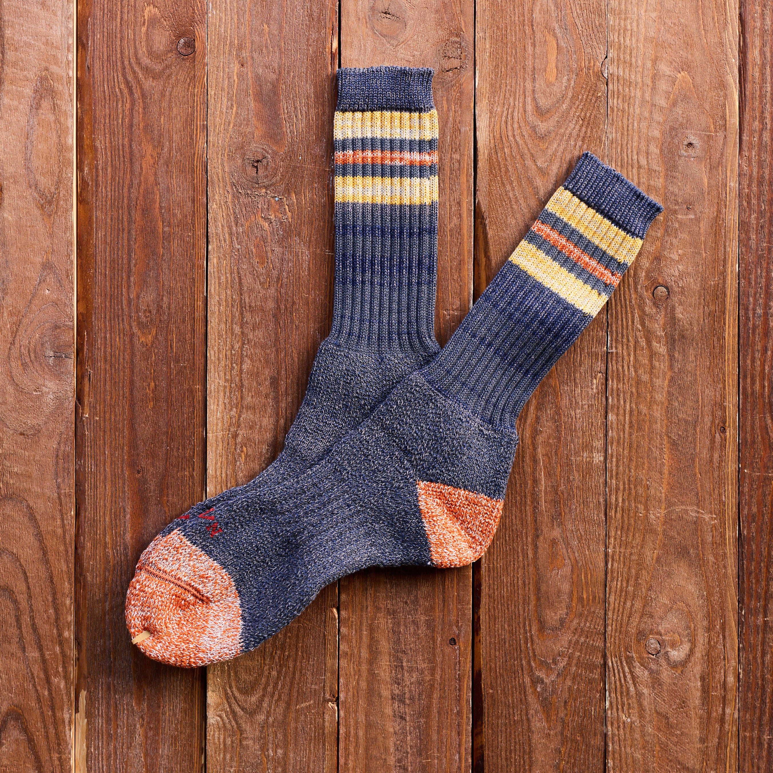 Nigel Cabourn - Border Socks - Bomuld - Blå