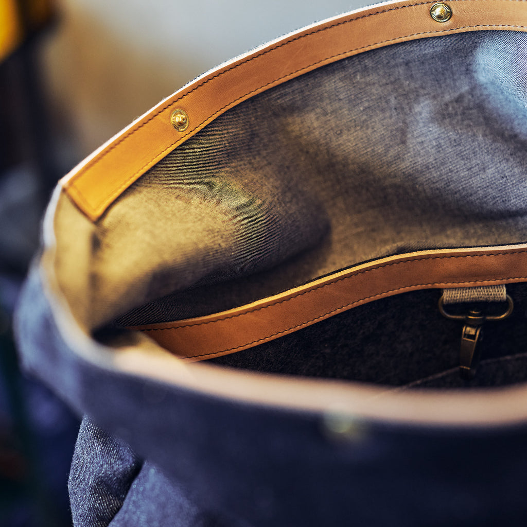 Kalos & Sons - Denim/læder rygsæk