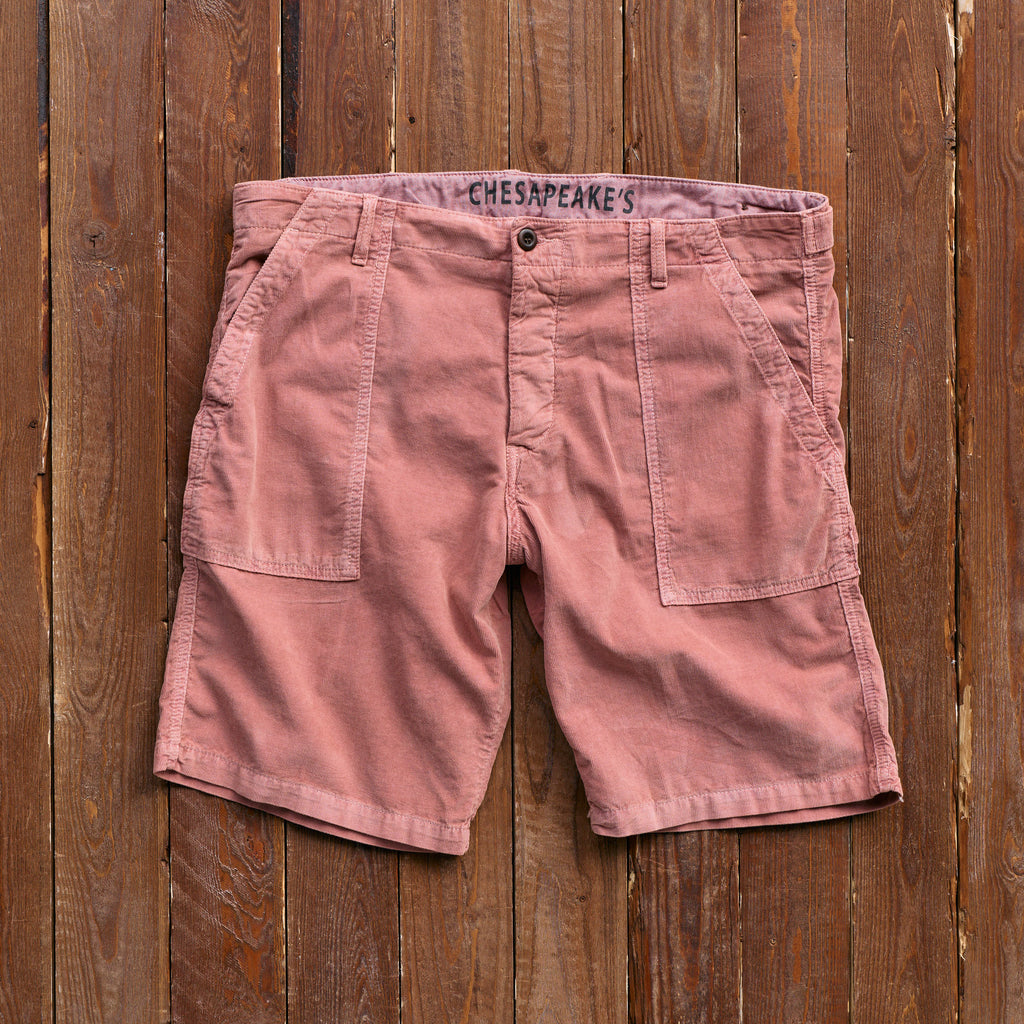 CHESAPEAKE'S - Fatigue Shorts - Fløjl - Coral