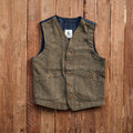 Captain Santors - Wool Vest - Brown/Yellow