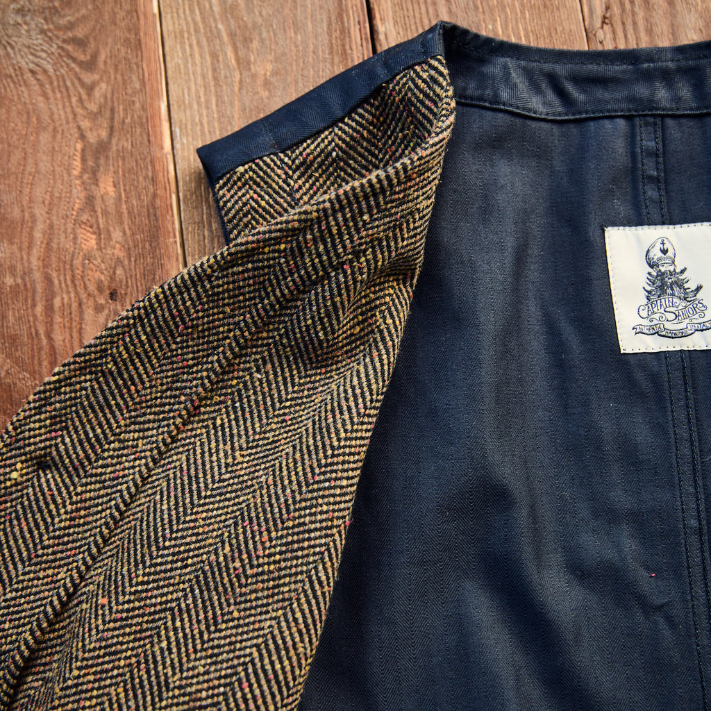 Captain Santors - Wool Vest - Brown/Yellow