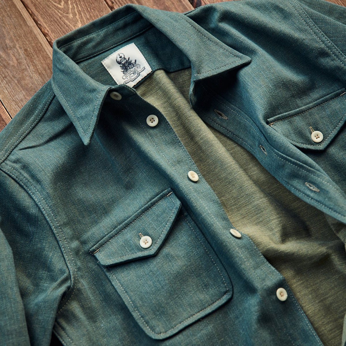 Captain Santors - Vintage Denim Shirt V1 - Teal