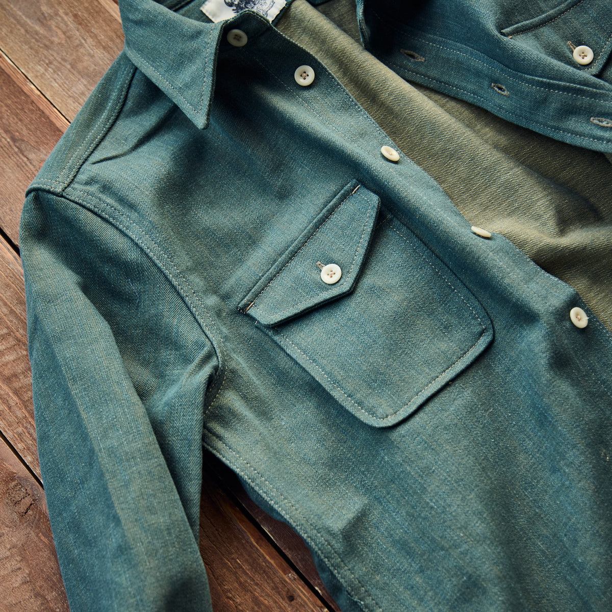 Captain Santors - Vintage Denim Shirt V1 - Teal