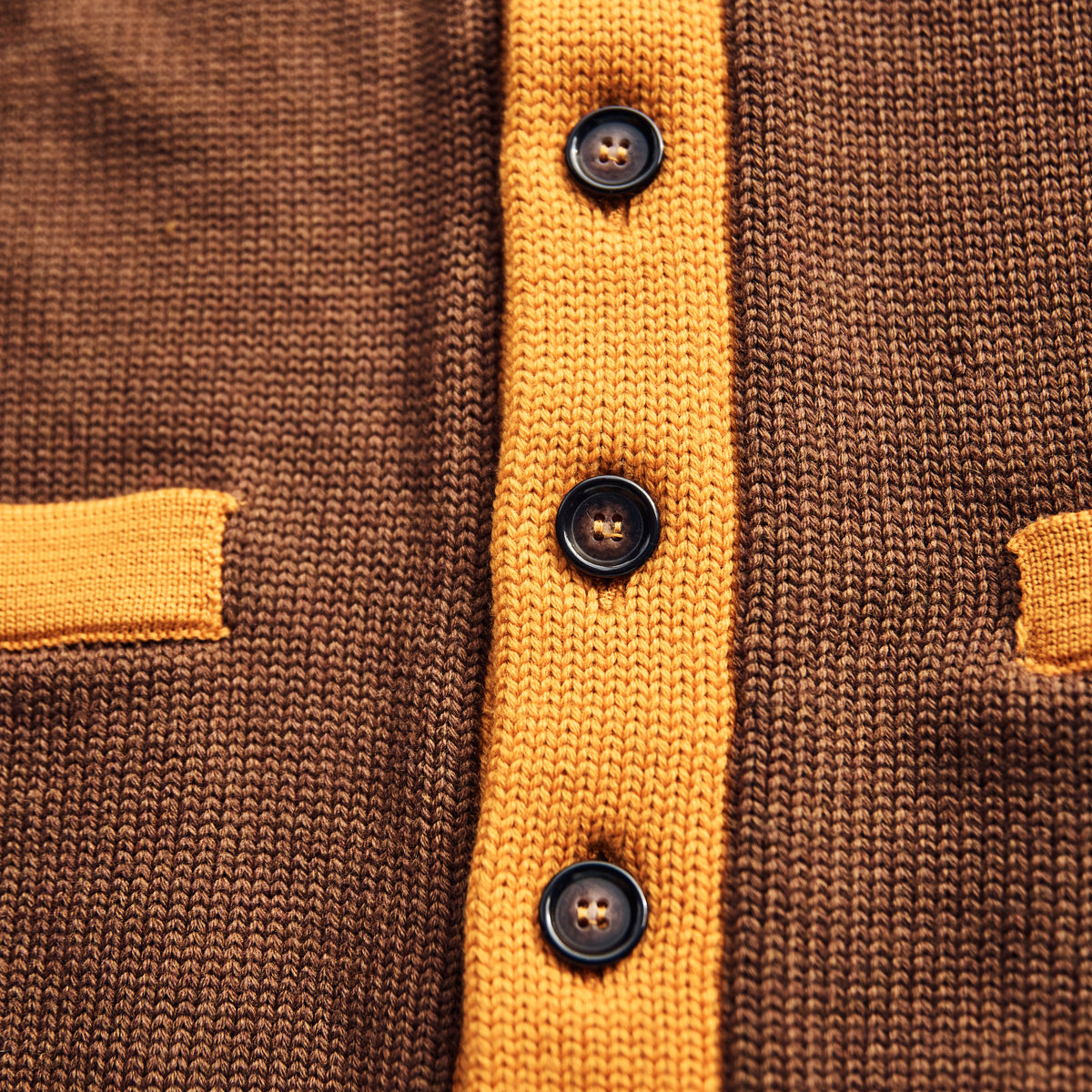 Captain Santors - Wool Collage Cardigan - BROWN