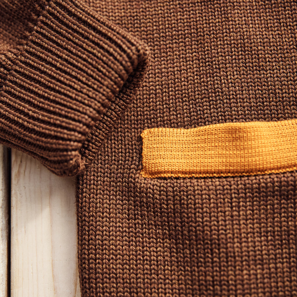 Captain Santors - Wool Collage Cardigan - BROWN