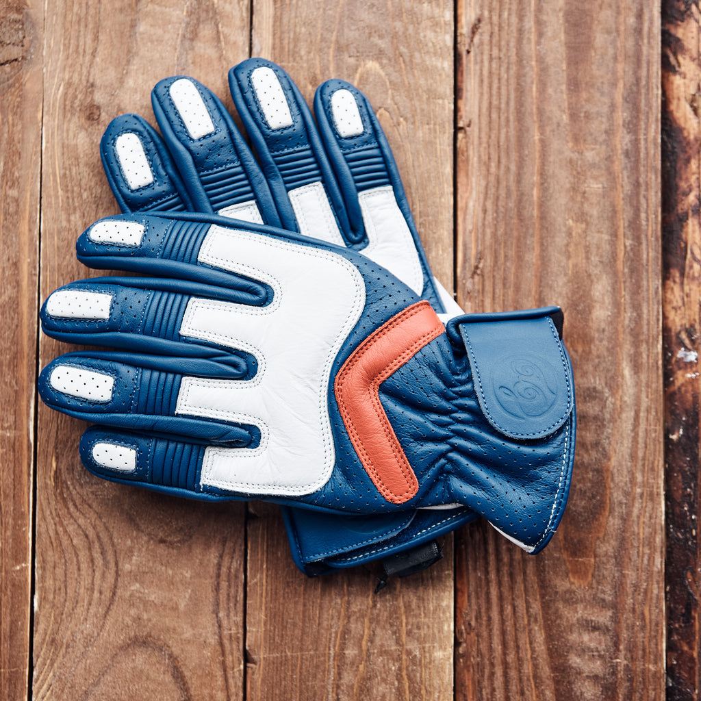 Age of Glory - Hero Leather Gloves - Blue White Red