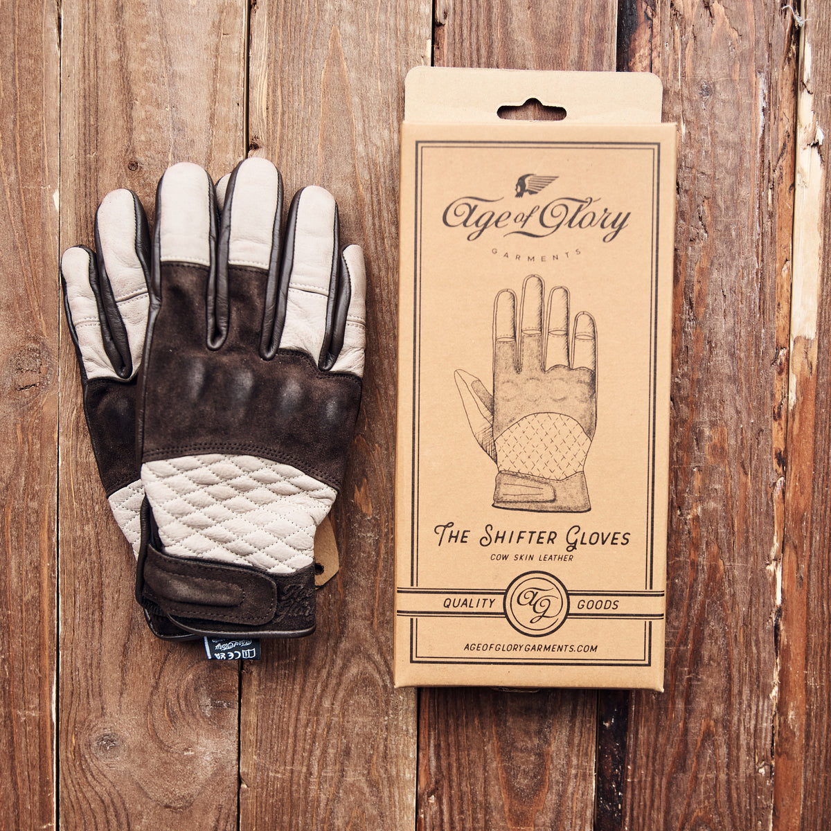 Age of Glory - Shifter Leather Gloves - Cream Brown